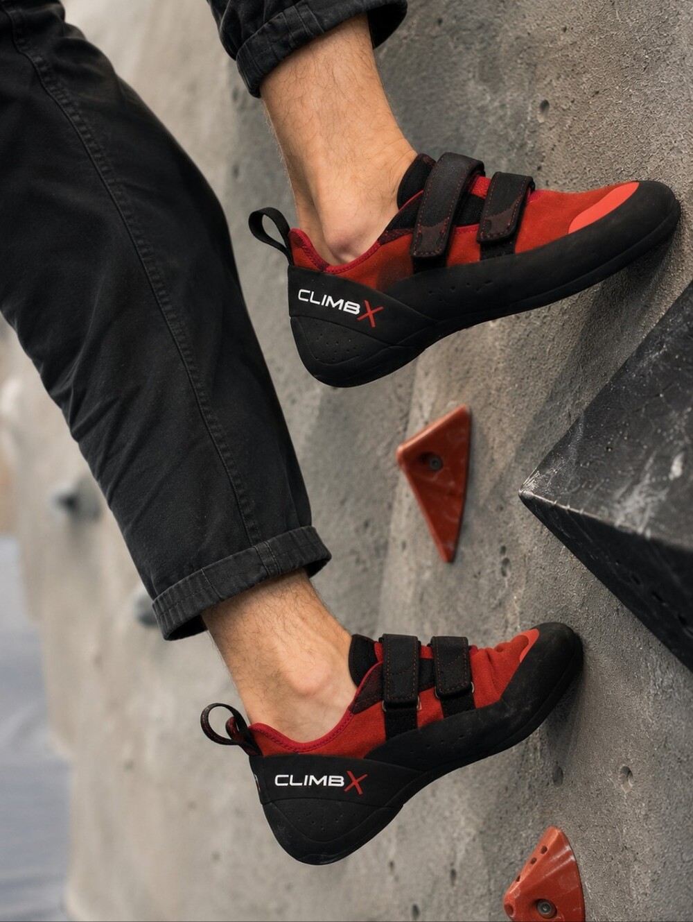 Climb X Rave X Strap Climbing Shoes Red Black Size 11.5 NWT Indoor Rock Climbing